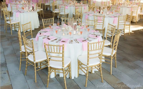 Image of Round Table and Floor Length Linen