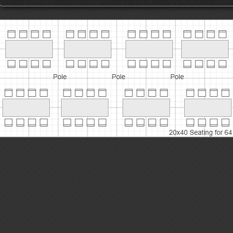 20x40 Tent Layout Rectangle Tables Seating Only