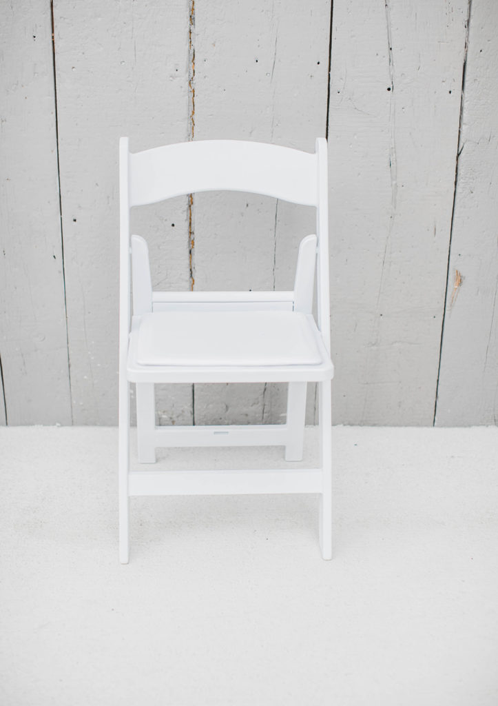 White Folding Padded Chair Rentals