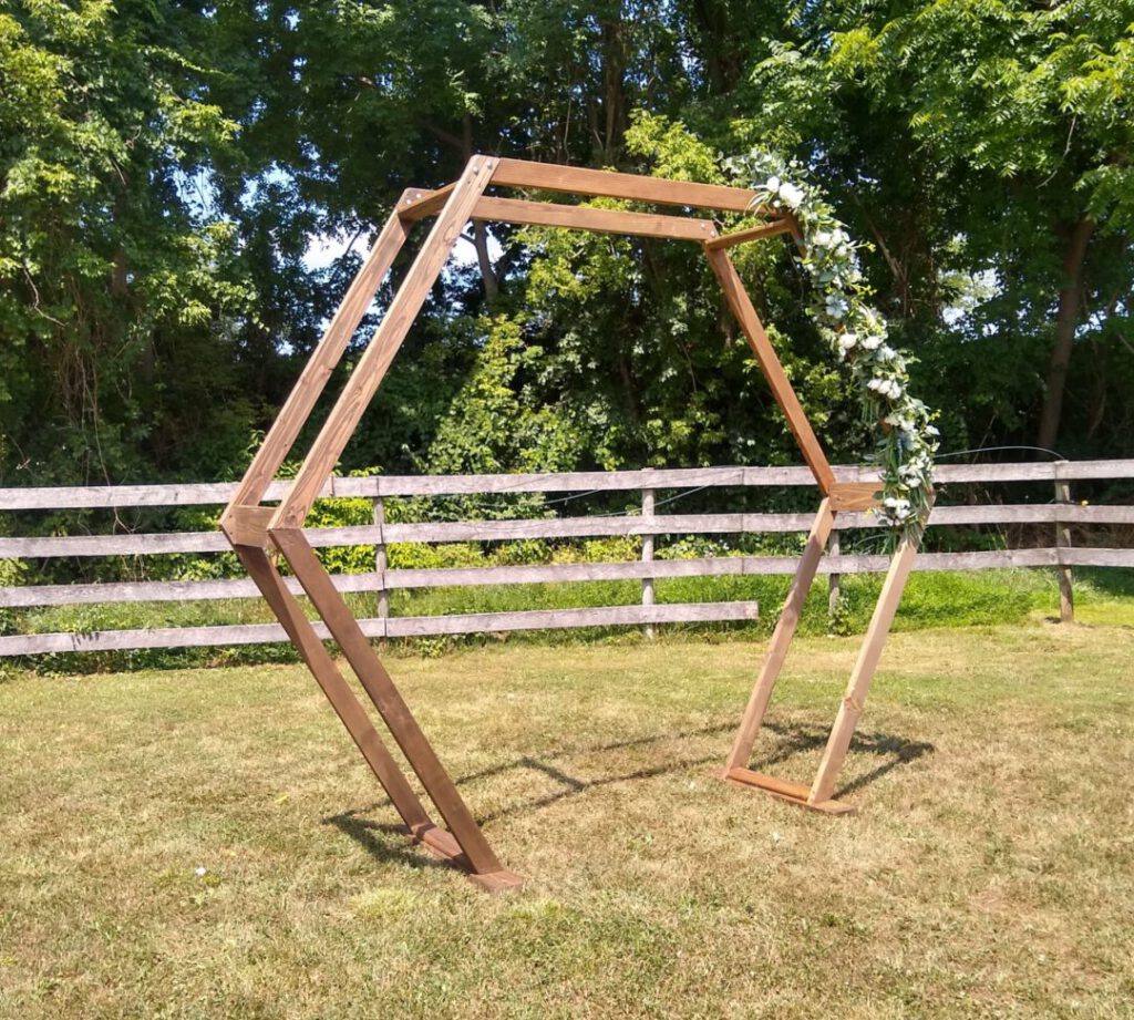 Wooden Geometric Wedding Arch A to Z Event Rentals, LLC.