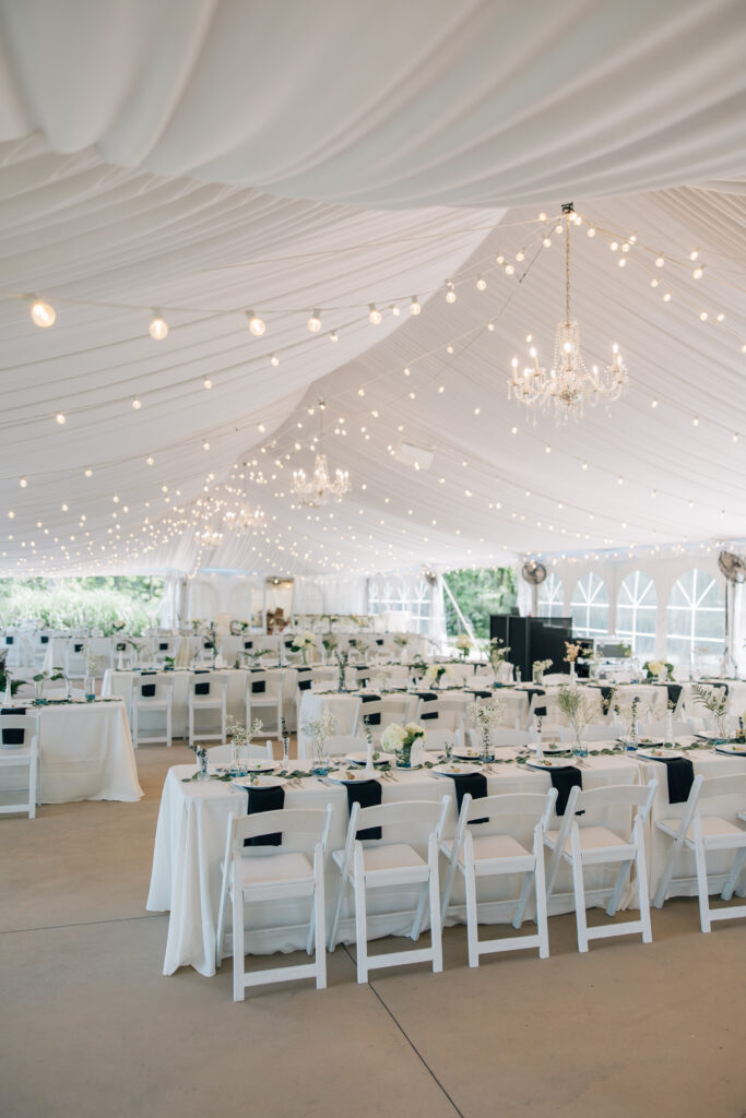 image of string lighting installation