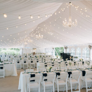 image of string lighting installation