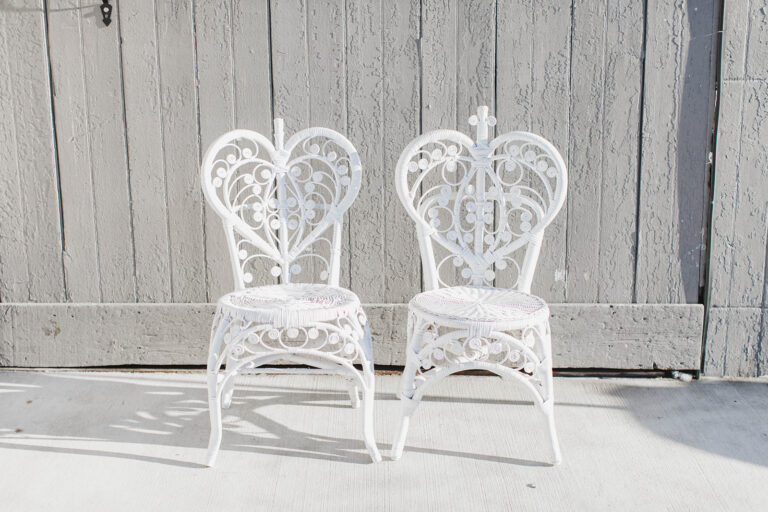 Ava Wicker Heartback Chair Rental A to Z Event Rentals, LLC.