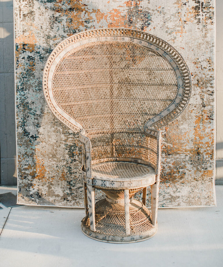 Allegra Wicker Peacock Chair Rental A to Z Event Rentals, LLC.