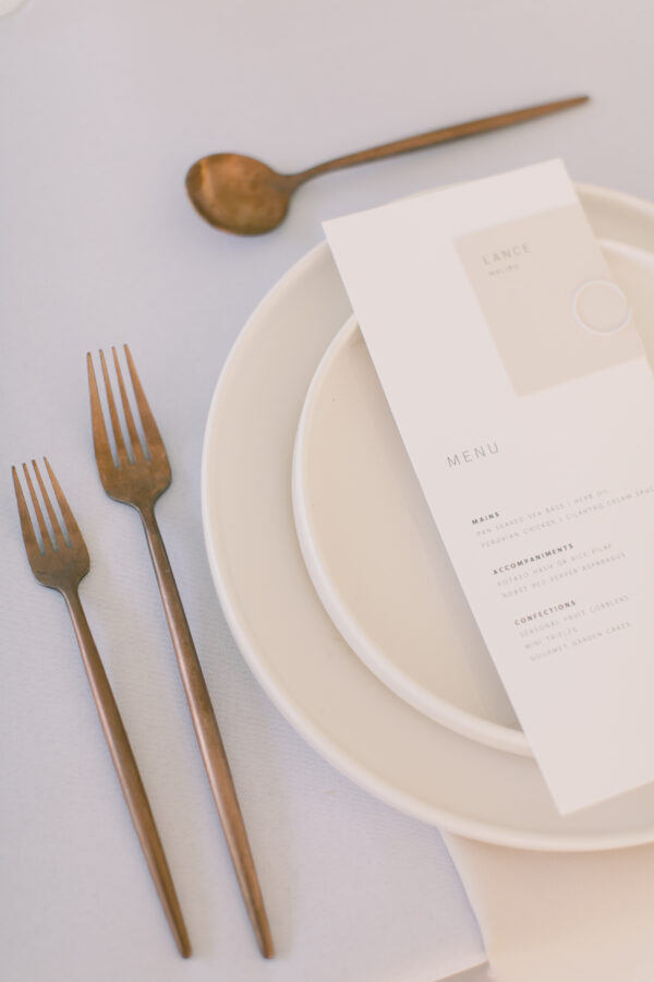 Calla Modern Rose Gold Flatware Rentals