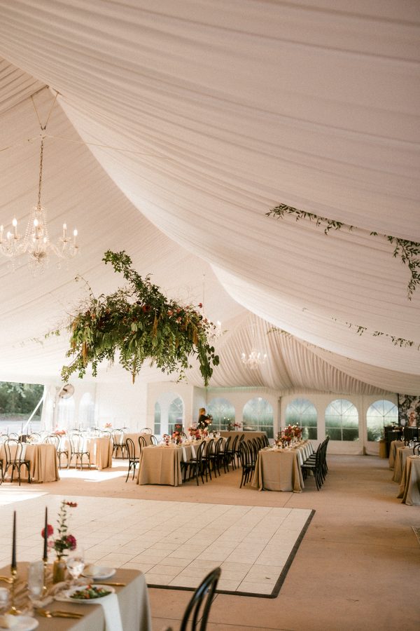 image of white dance floor in wedding tent