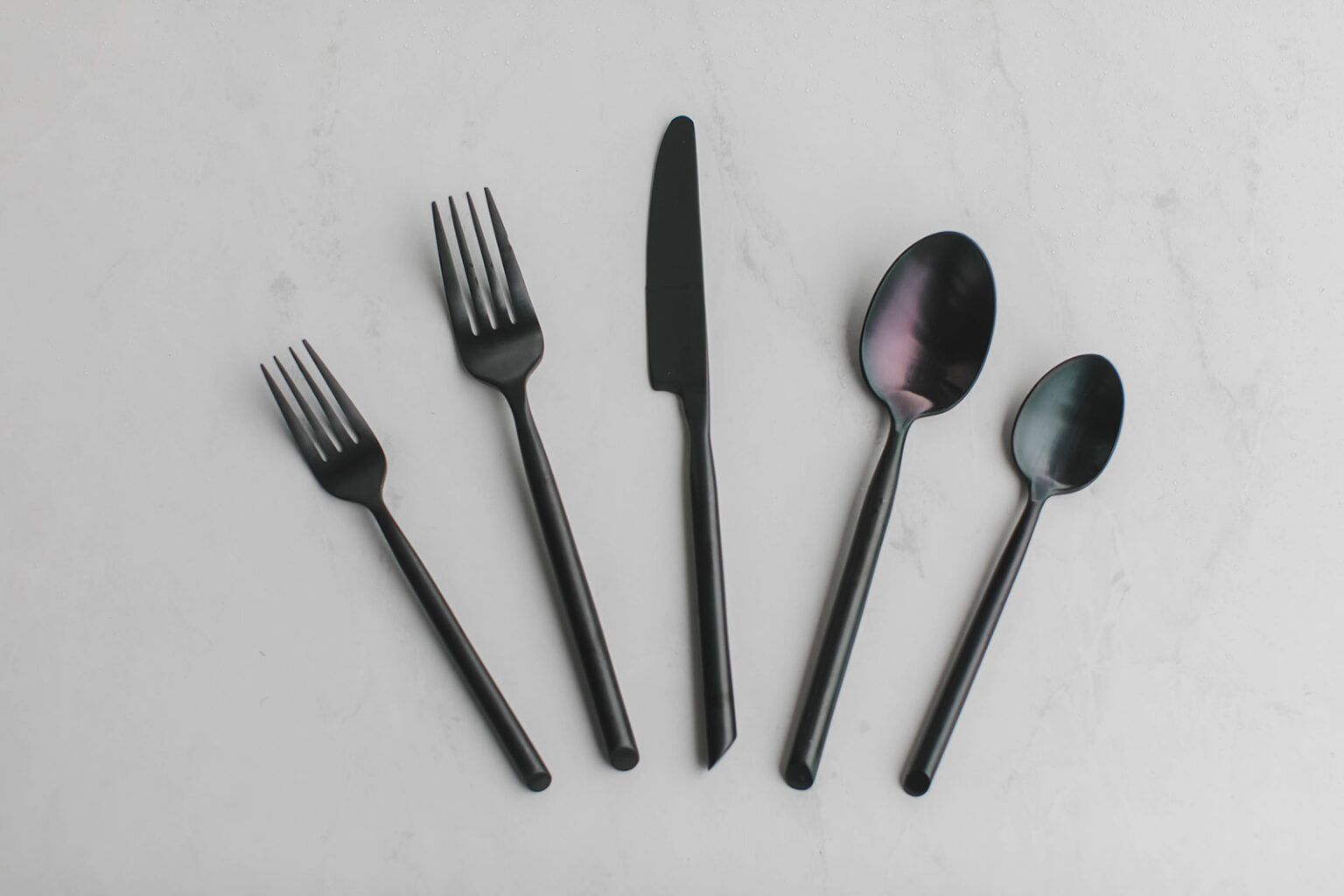 Bryony Brushed Matte Black Flatware Rental A to Z Event Rentals, LLC.