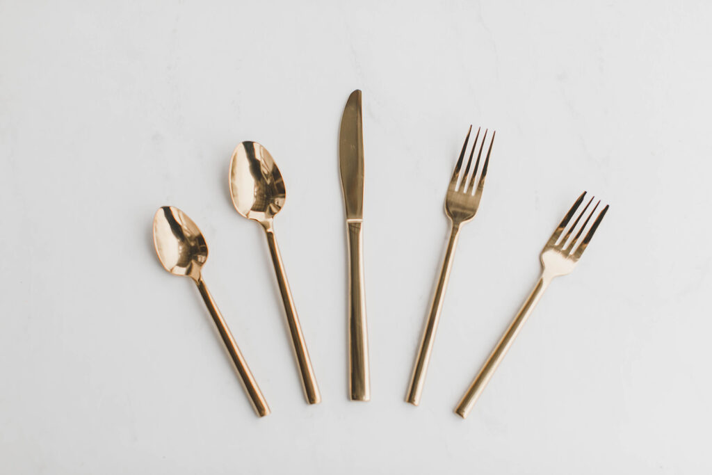 Primrose Modern Gold Flatware Rentals A to Z Event Rentals, LLC.