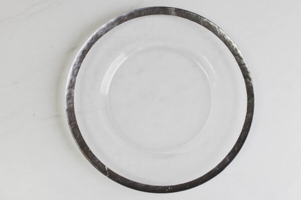 Image of silver rim charger plate