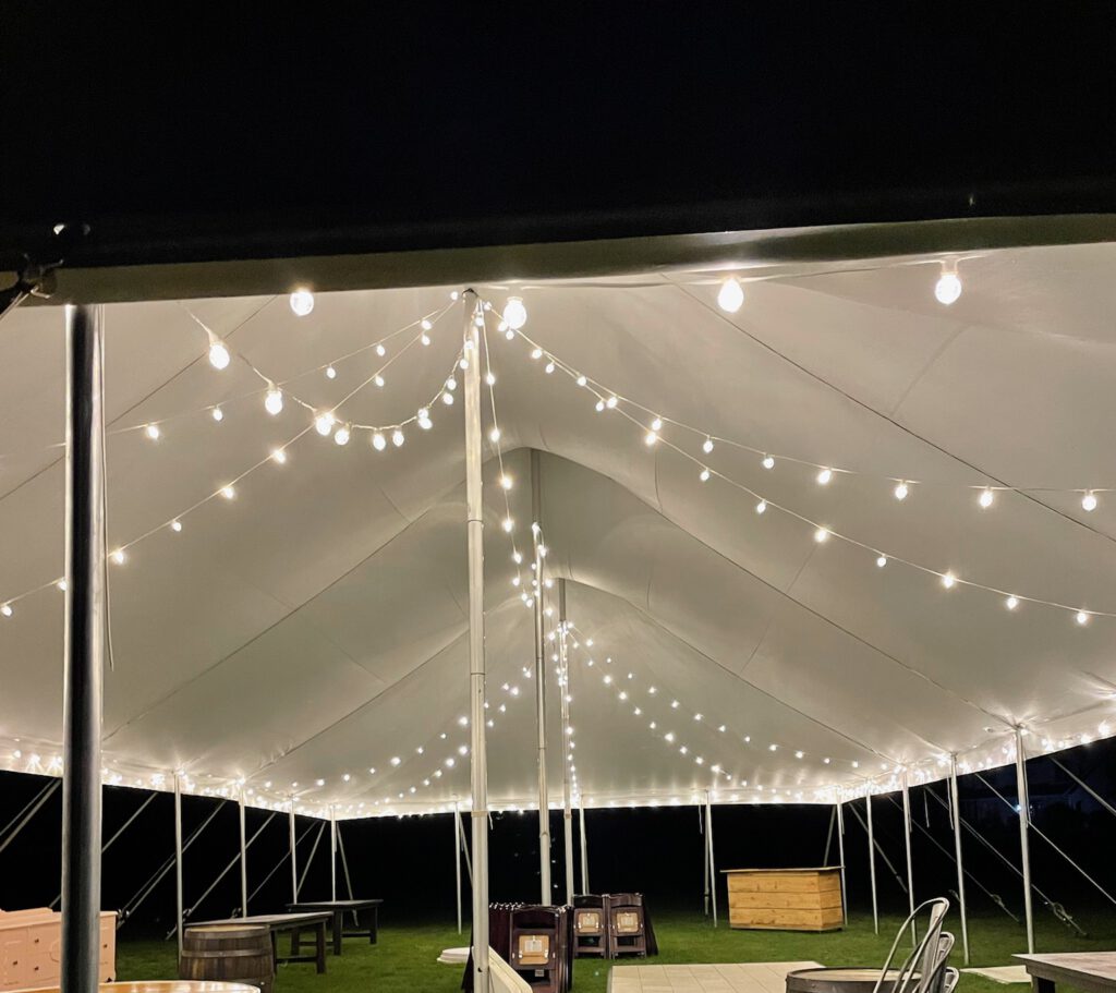 Tent String Globe Lighting A to Z Event Rentals, LLC.