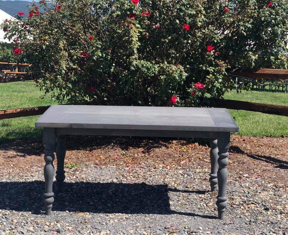 Grey Oak Farmhouse Sweetheart Table A to Z Event Rentals, LLC.