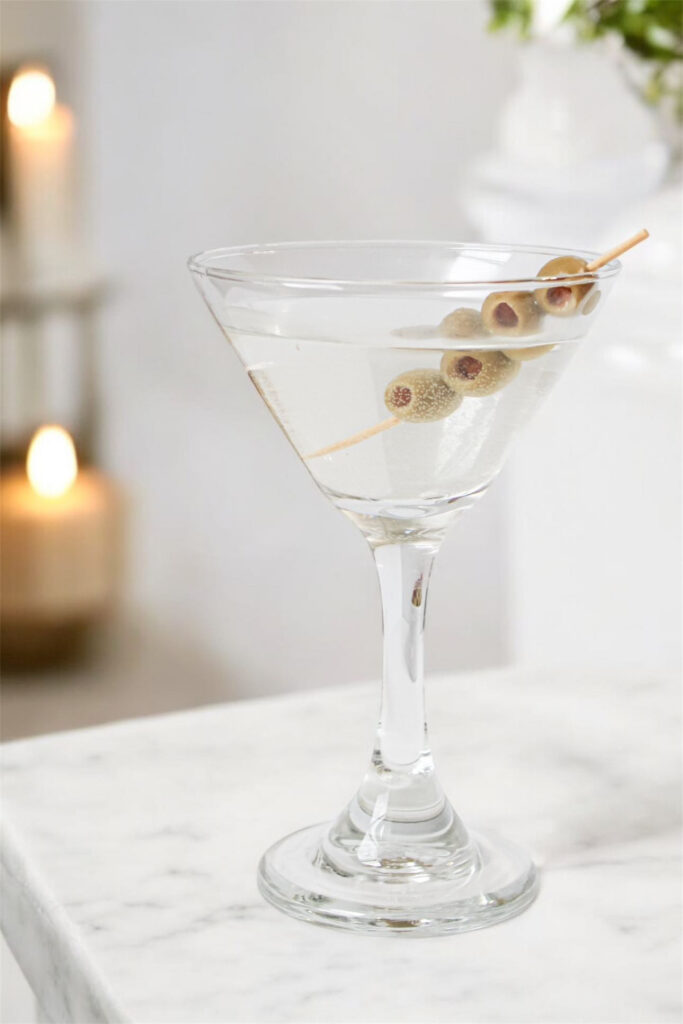 image of martini glass with olives