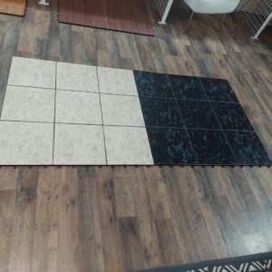 Image of black and white marble dance floor