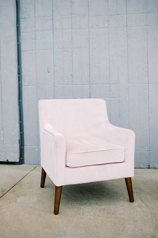image of rose blush lounge chair rental