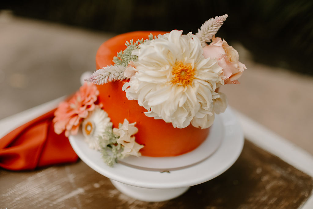 Image of orange wedding cake