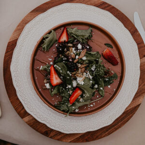 Image of terra cotta salad plate rental