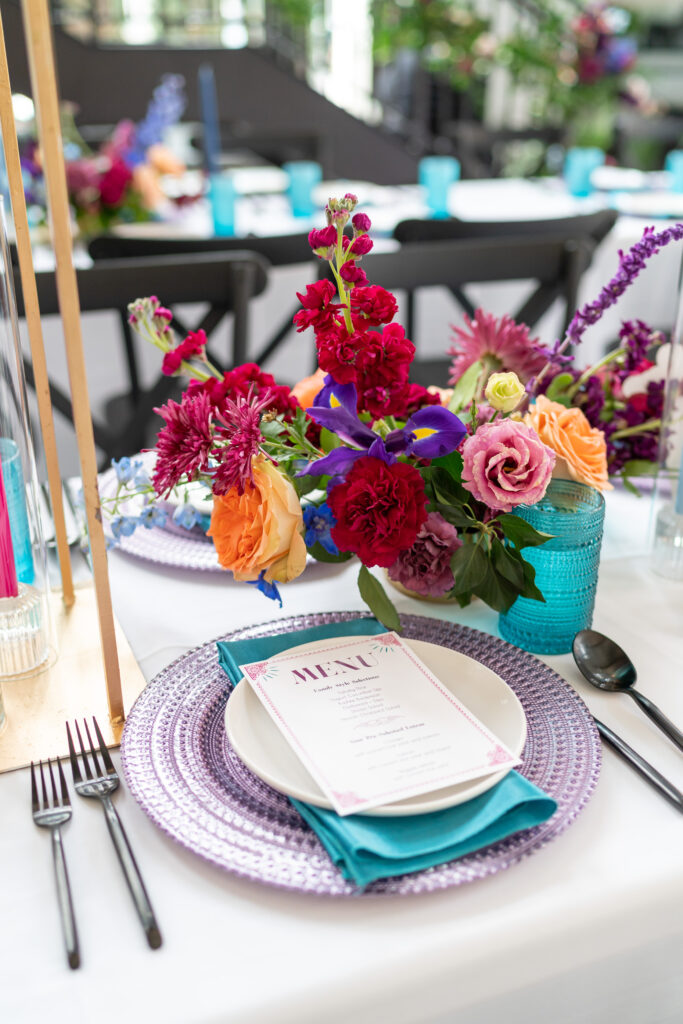Image of Purple Beaded Charger Rental