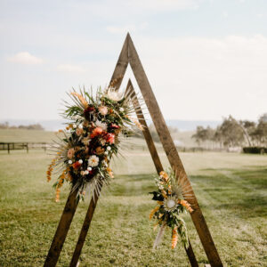 Image of triangle wedding arch
