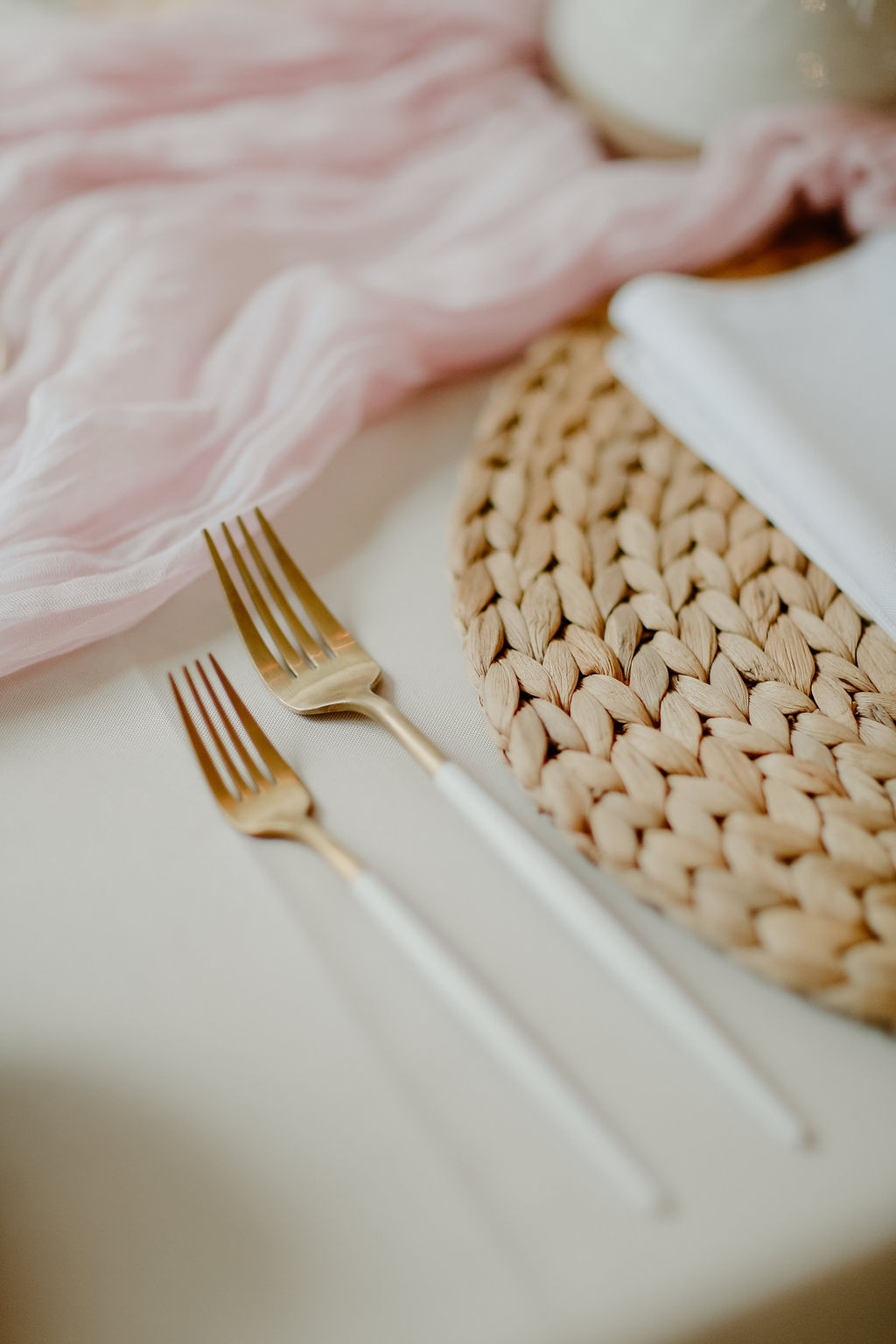 Gold and White Flatware Rentals - A to Z Event Rentals, LLC.