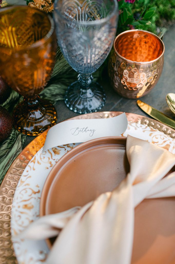 image of terra cotta dinnerware rentals