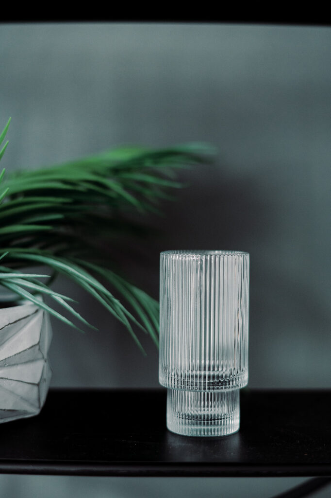 image of fluted water goblet rental