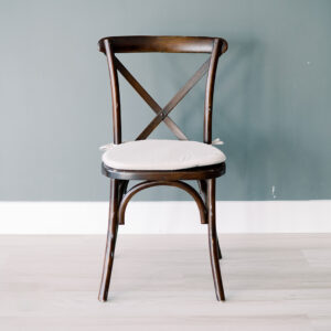 image of mahogany cross back chair rental