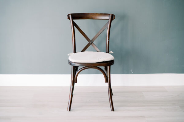image of mahogany cross back chair rental