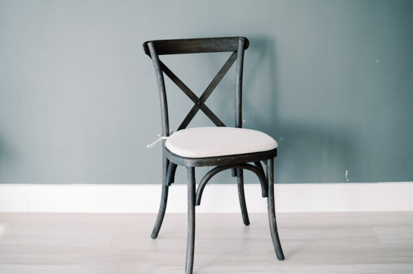 image of dark espresso cross back chair rental