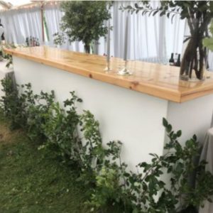 image of white and wood bar rental