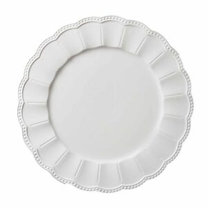 White Scalloped Charger Rental