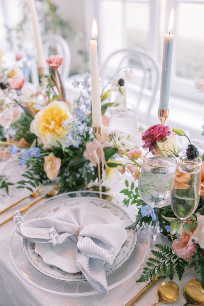 image of french scroll salad plate in place setting