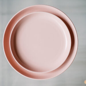 image of pink stoneware dishes