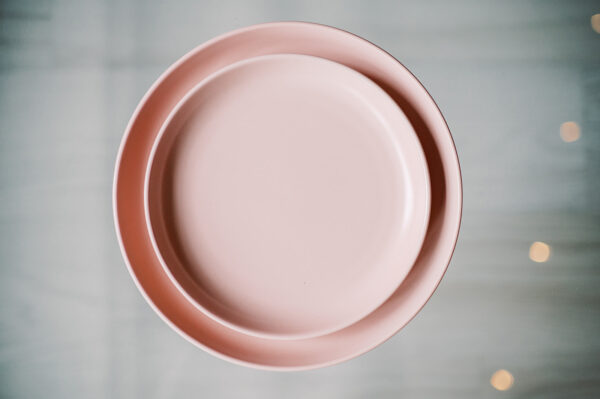 image of pink stoneware dishes