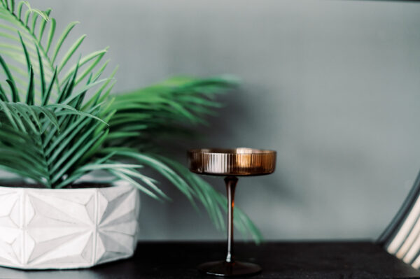 image of amber fluted champagne coupe rental