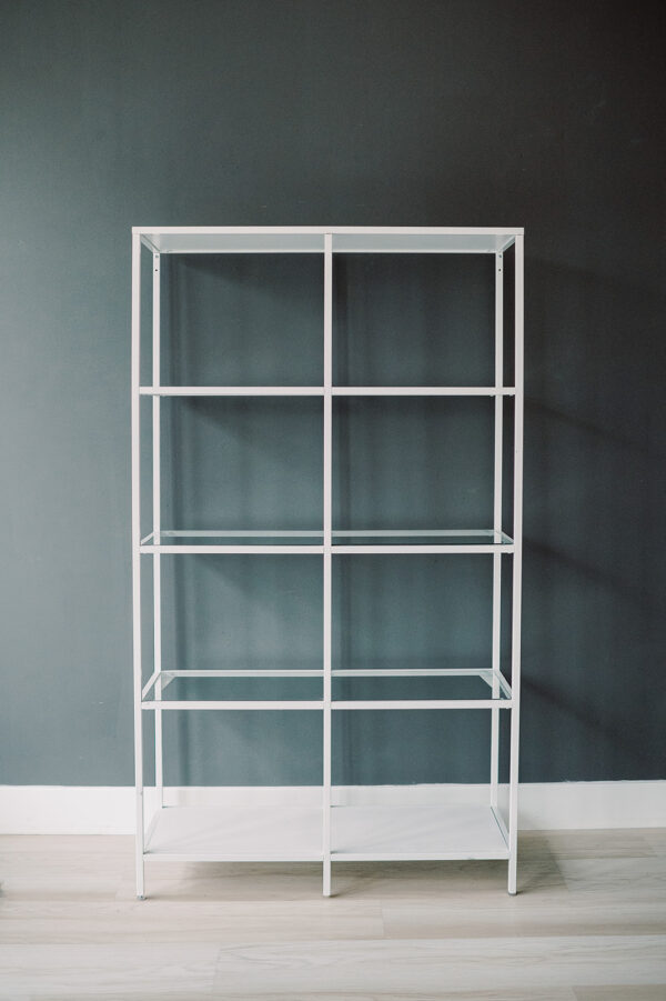 image of white shelf bar back