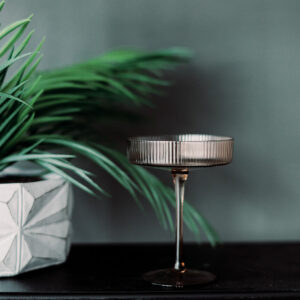 image of taupe fluted champagne coupe