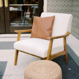 image of white white lounge chair rental set for event