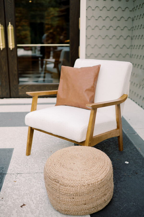 image of white white lounge chair rental set for event