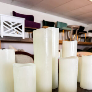 image of flameless pillar candles