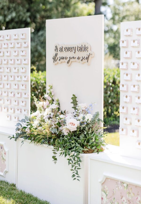 image of escort card display wall