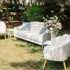 image of Maeve white wedding lounge rental package