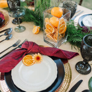 image of copper and black Hazel dinnerware Package