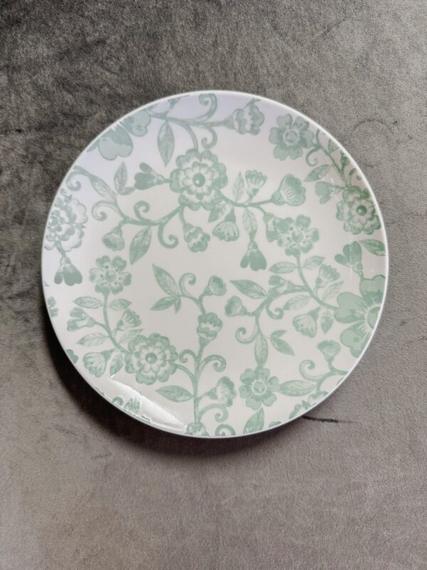 Image of green toile b+b plate rental