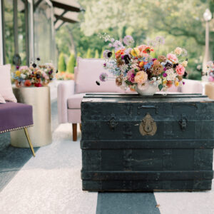 image of pink and purple wedding lounge rental