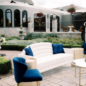 image of navy and white lounge rental