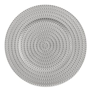 image of silver florence glass charger plate rental