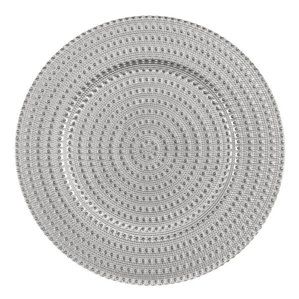 image of silver florence glass charger plate rental