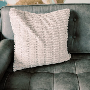 Dove Ribbed Throw Pillow Rental