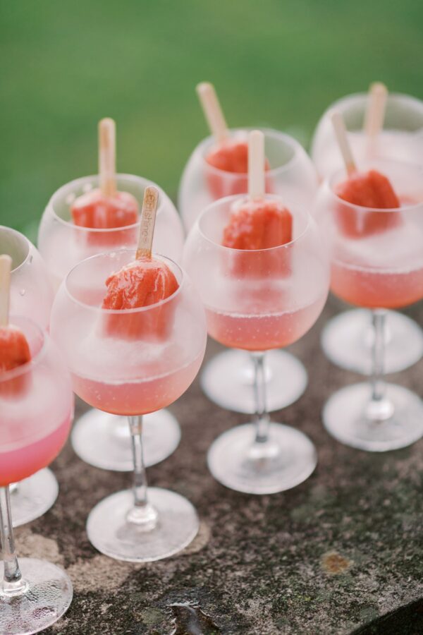 image of bubble wine glasses with popsicles