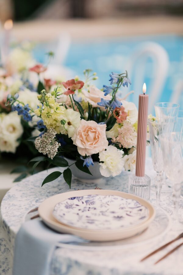 image of pink LED flameless candle rental